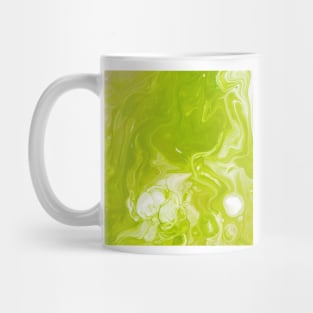 Yellow green Abstract Liquid Art Mug